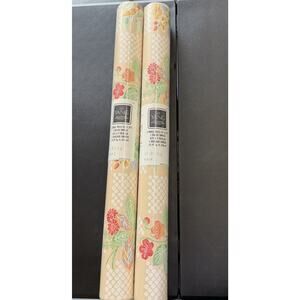Vintage Jay Yang 2 Double Rolls Floral Palm Wallpaper 80s Shabby Chic Flowers